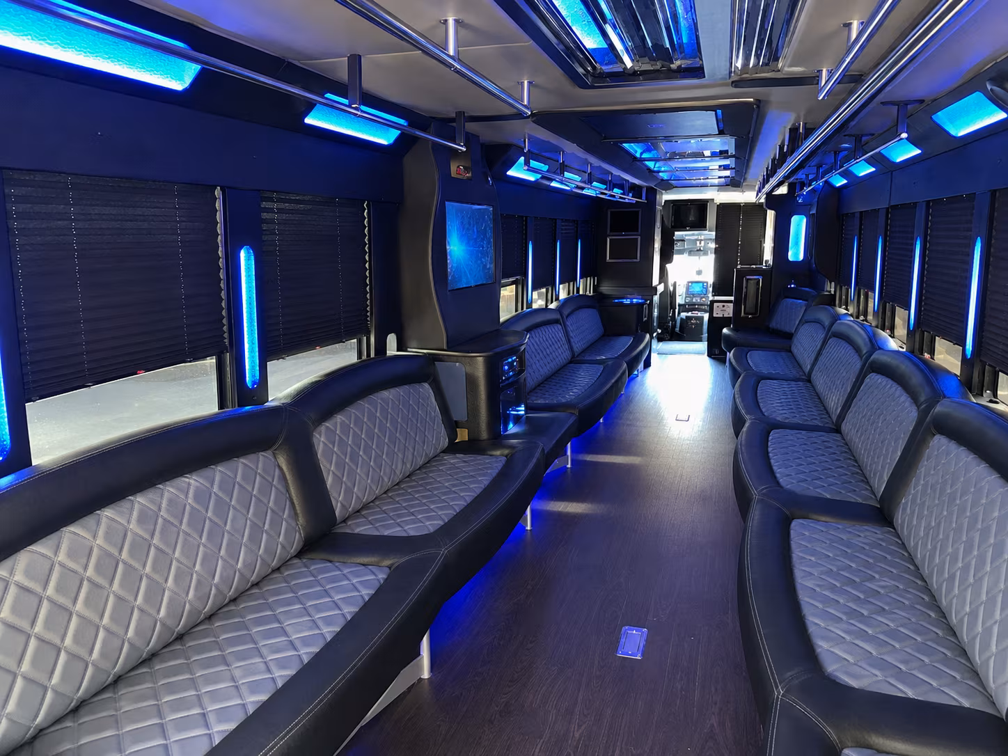 party buses for prom night in tustin led lights onboard bar and the full experience
